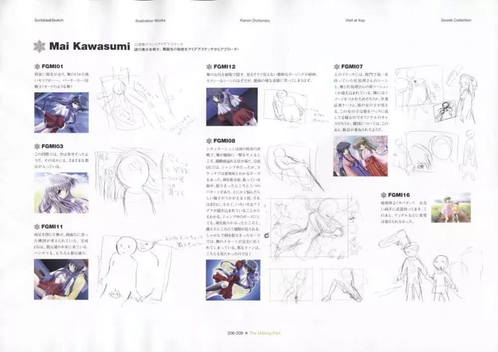 カノン 公式原画・設定資料集 211ページ