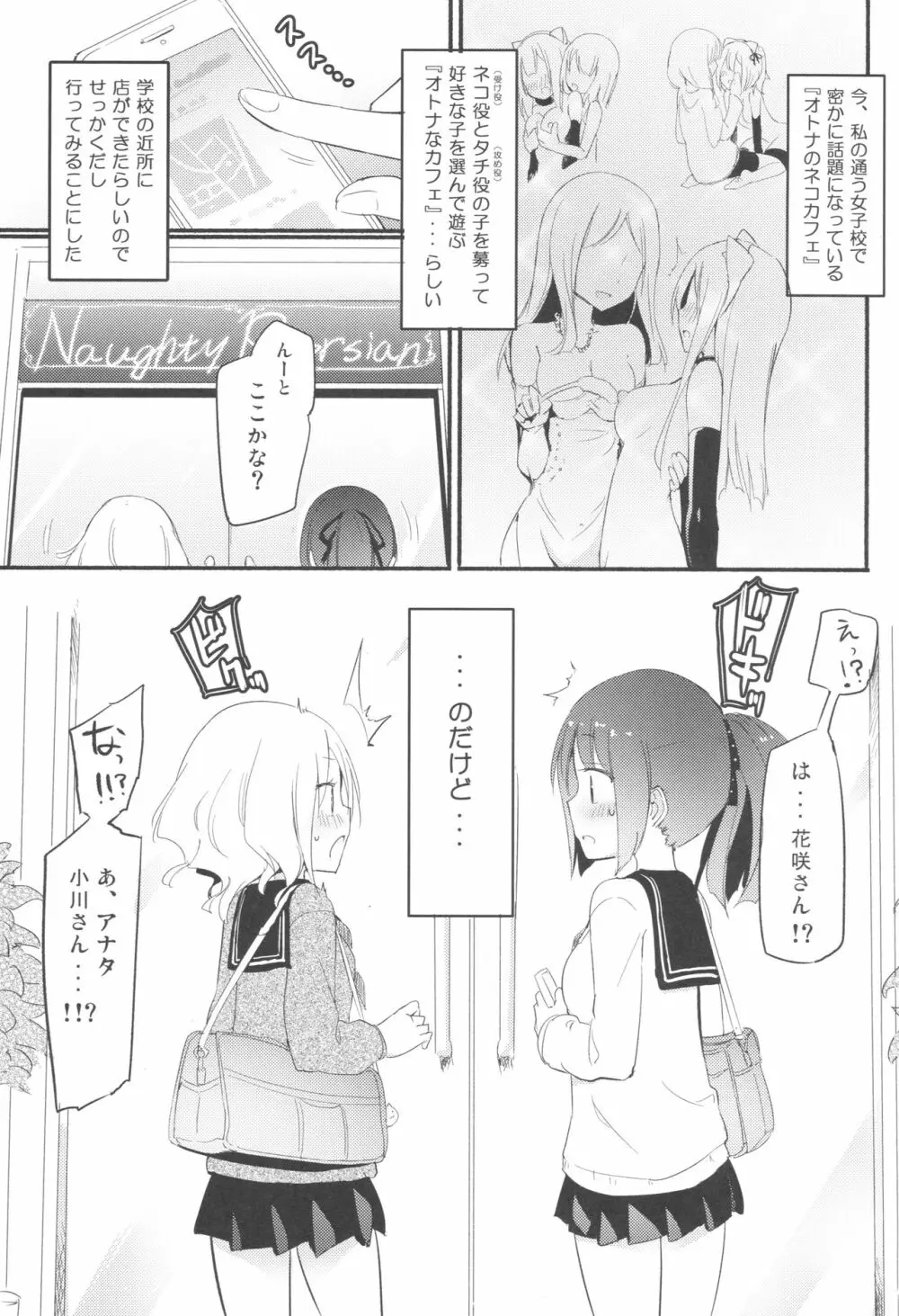 タチまっしぐら ～ネコ♀カフェ百合合同～ 2ページ