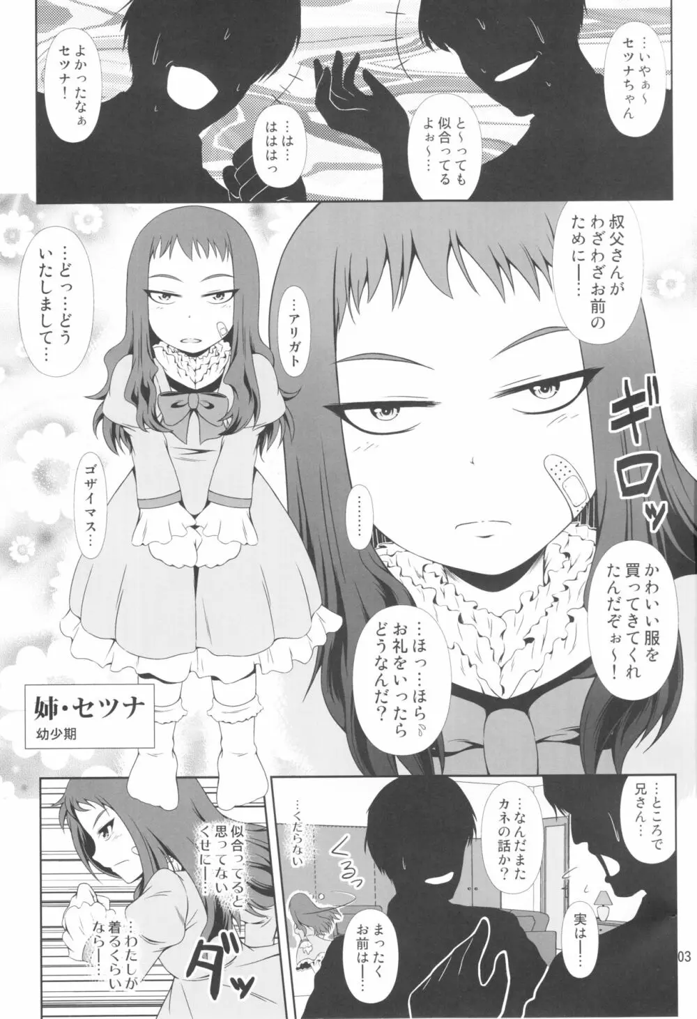 (COMIC1☆11) [Atelier Lunette (三国あつ子)] なりたいのぉ! Re–冬河家姉弟物語- 2ページ