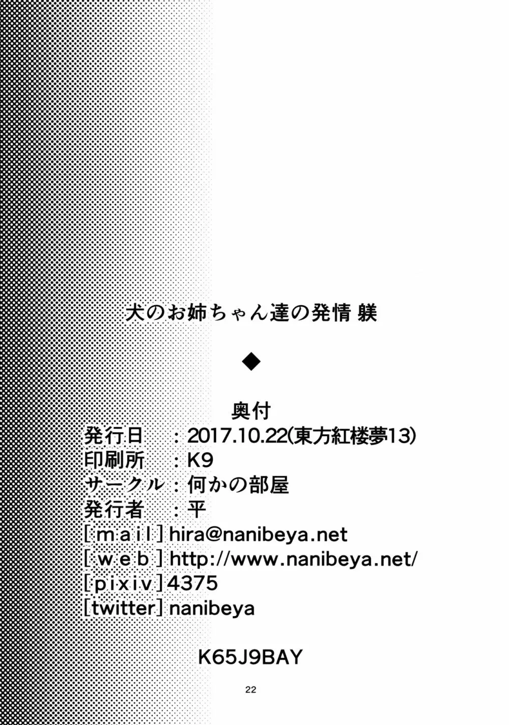 犬のお姉ちゃん達の発情 躾 21ページ