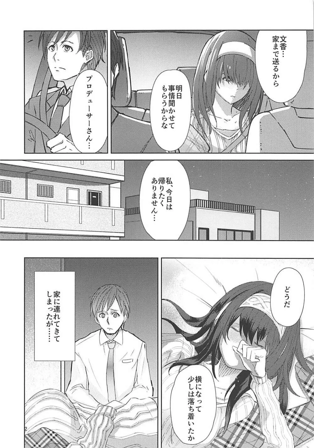 (C92) [お前はすっこんでろ (差し歯)] 酔った鷺沢文香(20歳)に手を出す本 (アイドルマスター シンデレラガールズ) 3ページ