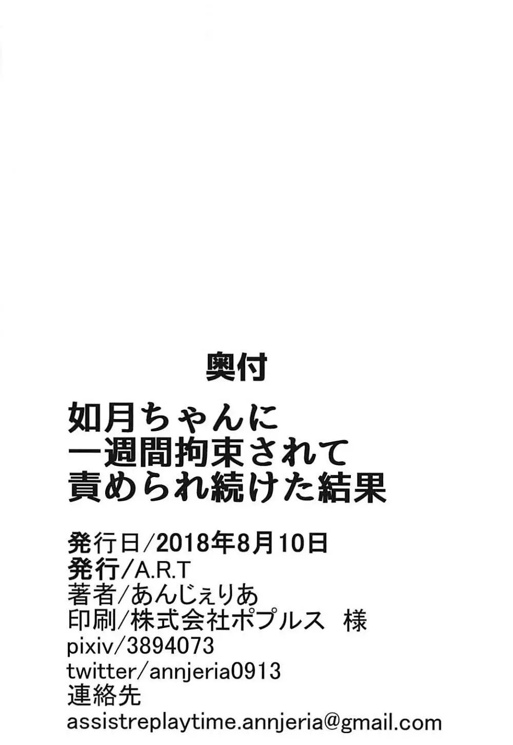 如月ちゃんに一週間拘束されて責められ続けた結果 17ページ