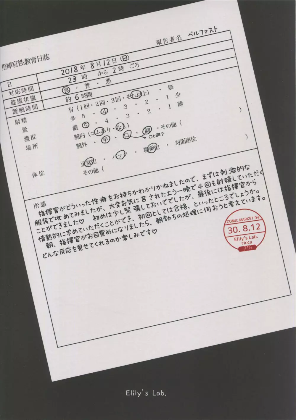 指揮官性教育日報 28ページ