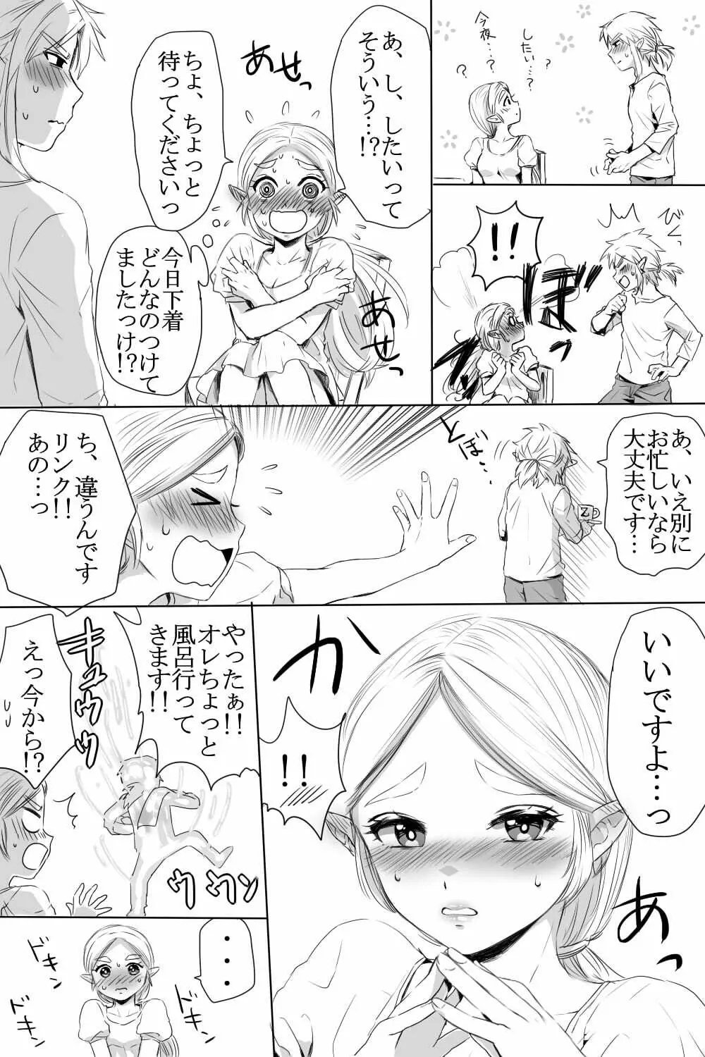 ブレワイのリンゼルがひたすらいちゃいちゃしてすけべなことする漫画 2ページ