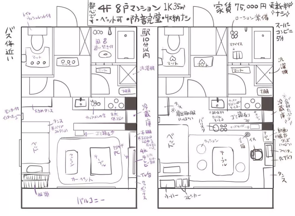 おなこちゃんの絵日記 4ページ