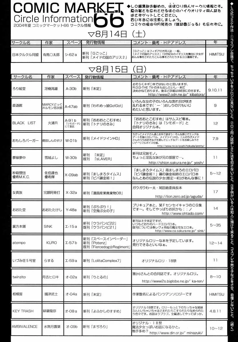 COMIC LO 2004年9月号 Vol.09 262ページ