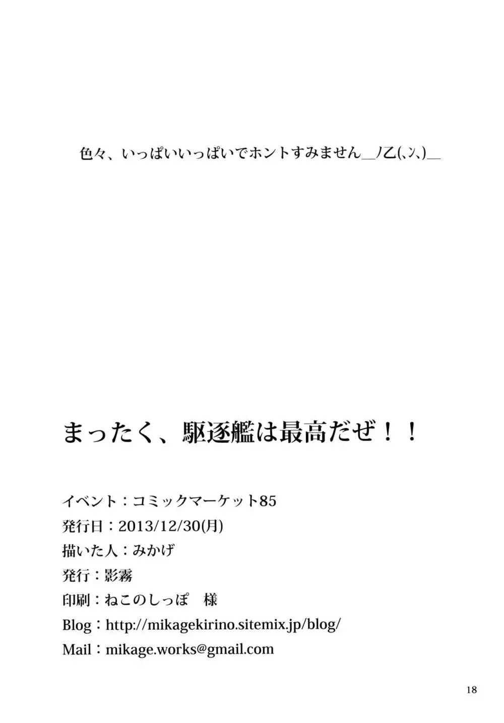 まったく、駆逐艦は最高だぜ!! 17ページ