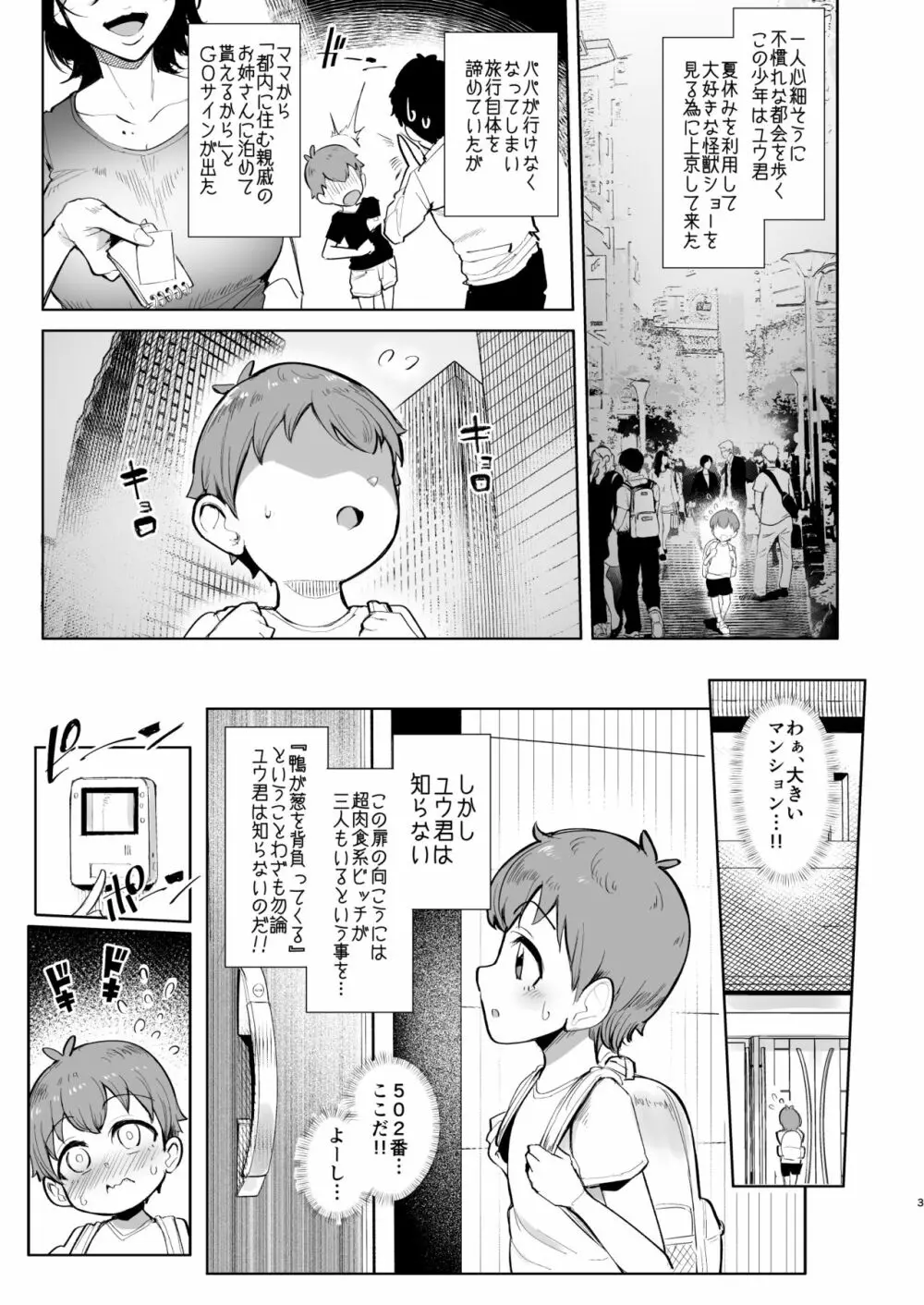 お泊りしたのはHなギャルお姉ちゃん達のお家でした 2ページ