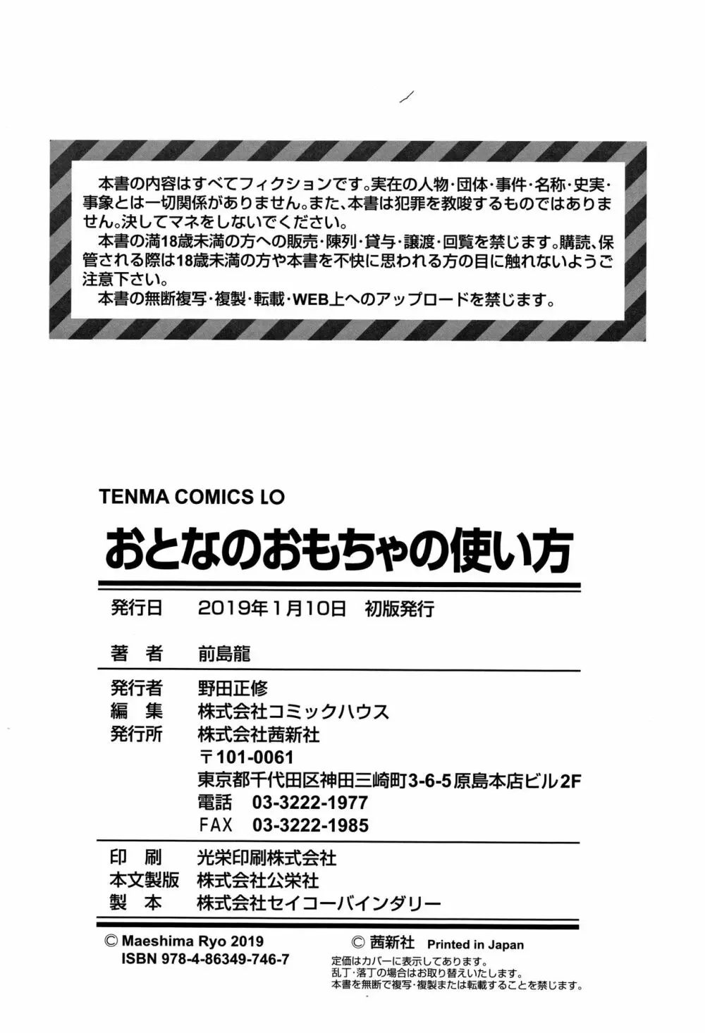 おとなのおもちゃの使い方 + 4Pリーフレット 203ページ