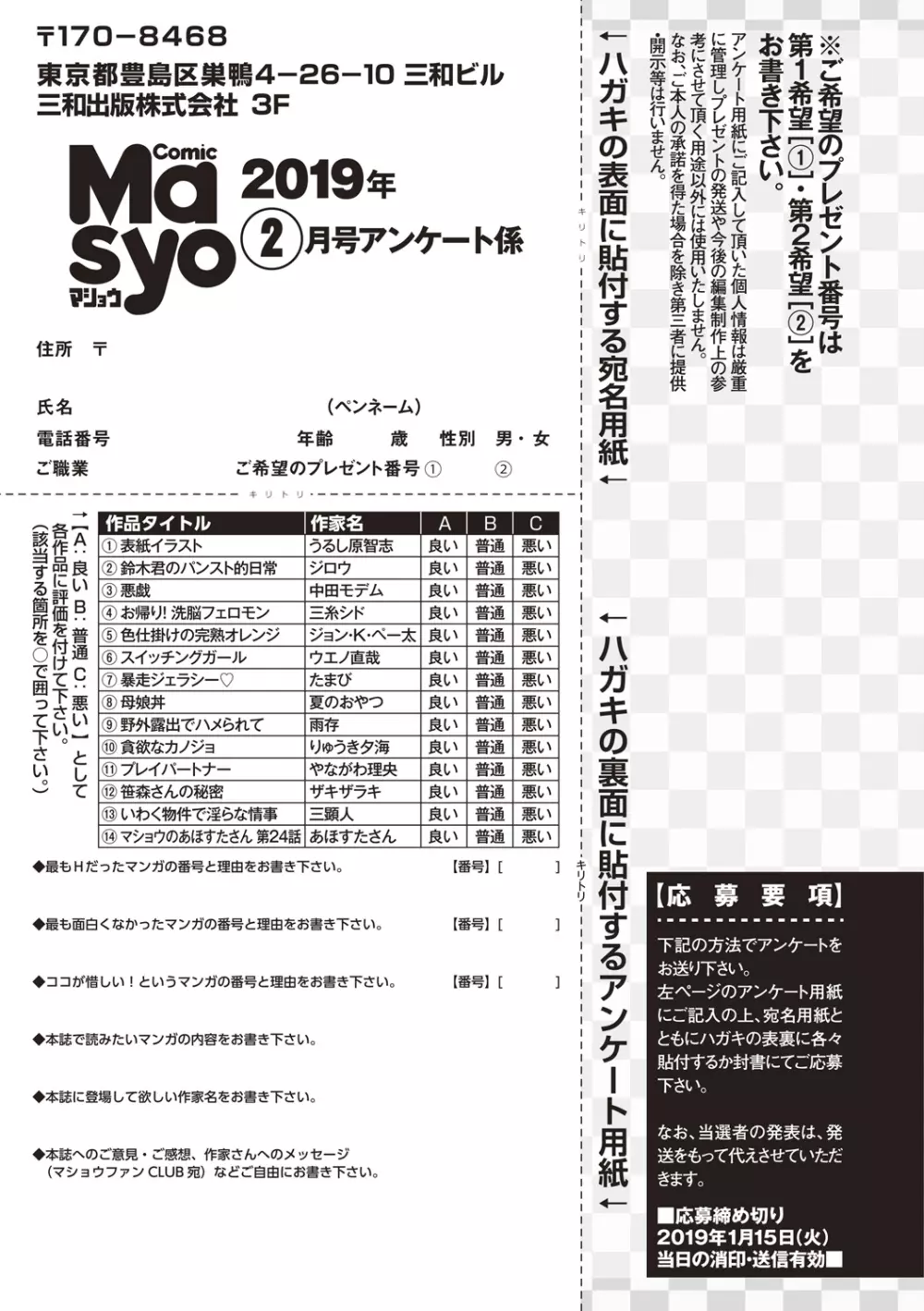 コミック・マショウ 2019年2月号 255ページ