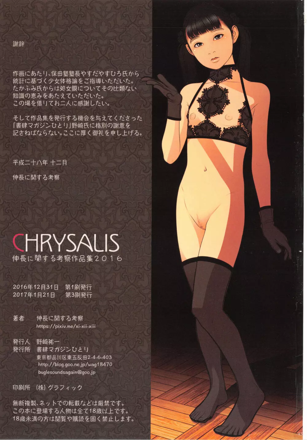 CHRYSALIS 伸長に関する考察作品集2016 43ページ