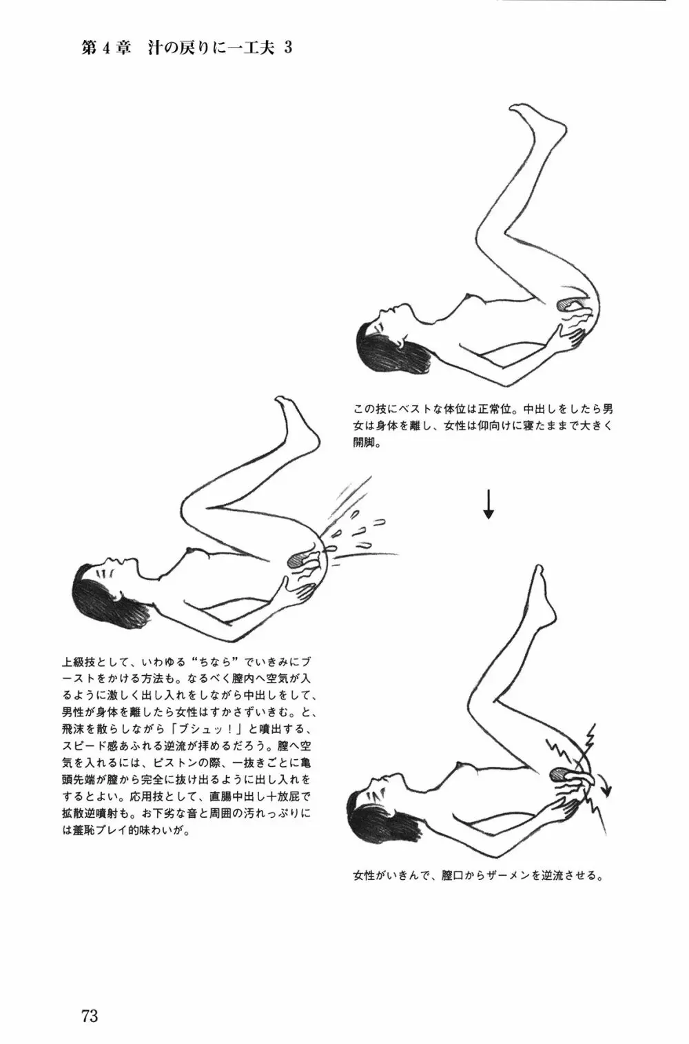 Hが10倍気持ちよくなる 膣内射精・中出し教本 73ページ