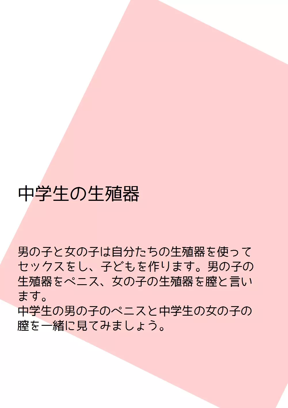 思春期の男の子のための性教育・女の子を妊娠させるための中出しセックス入門 7ページ