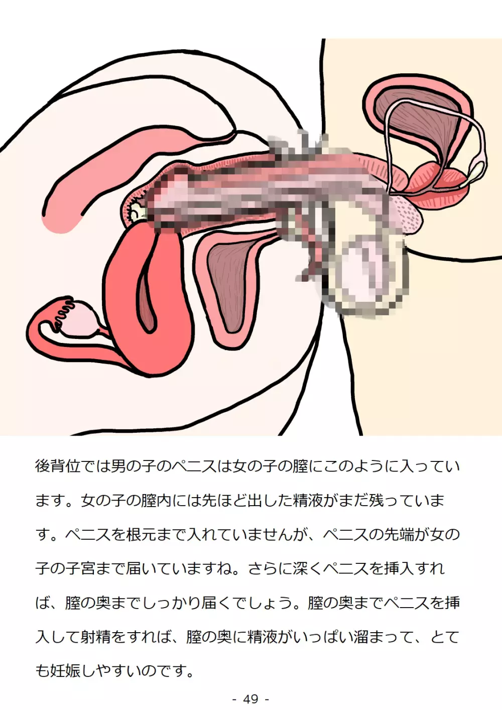 思春期の男の子のための性教育・同級生の女の子とセックスをして赤ちゃんを作るおはなし 49ページ