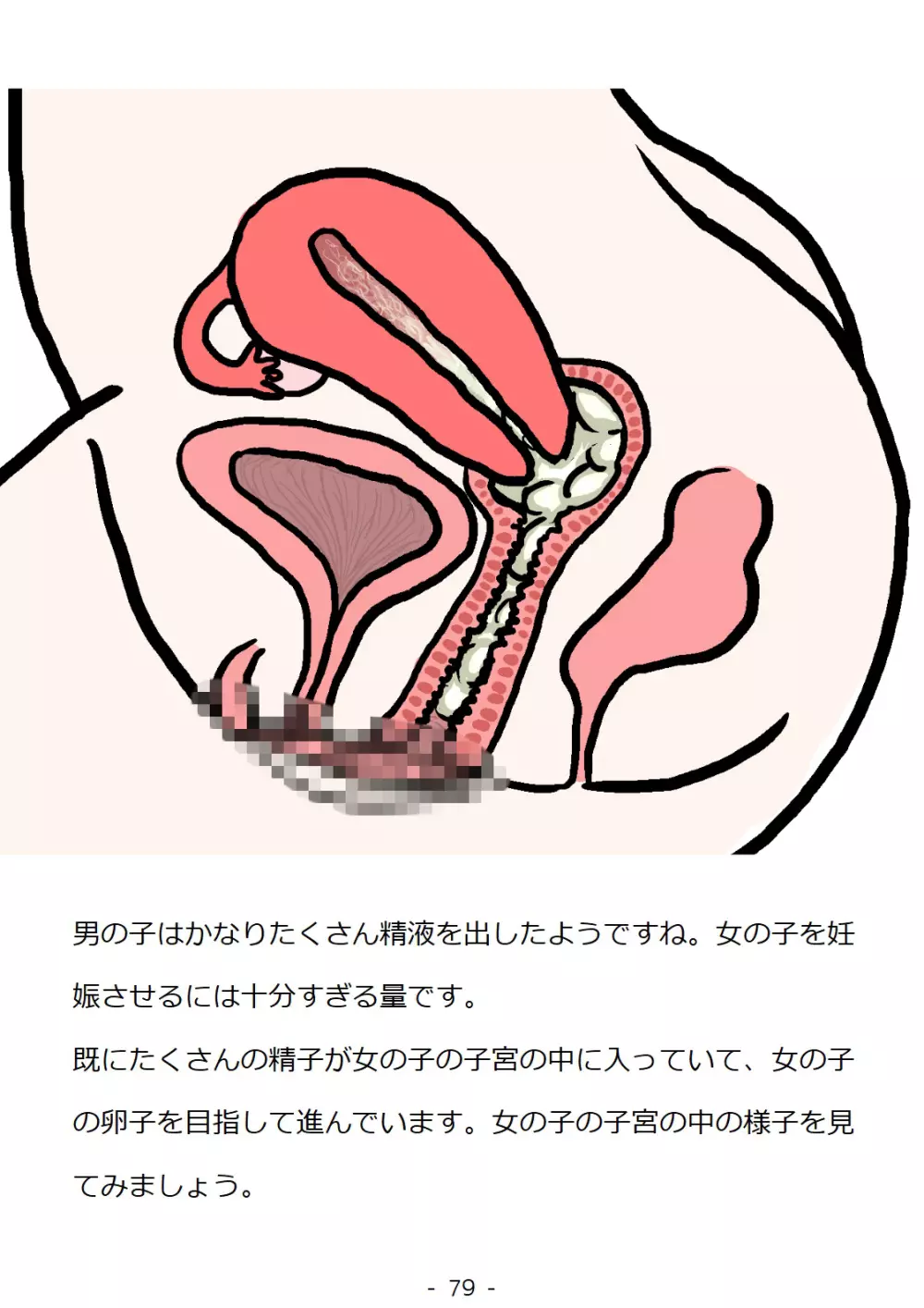 思春期の男の子のための性教育・同級生の女の子とセックスをして赤ちゃんを作るおはなし 79ページ