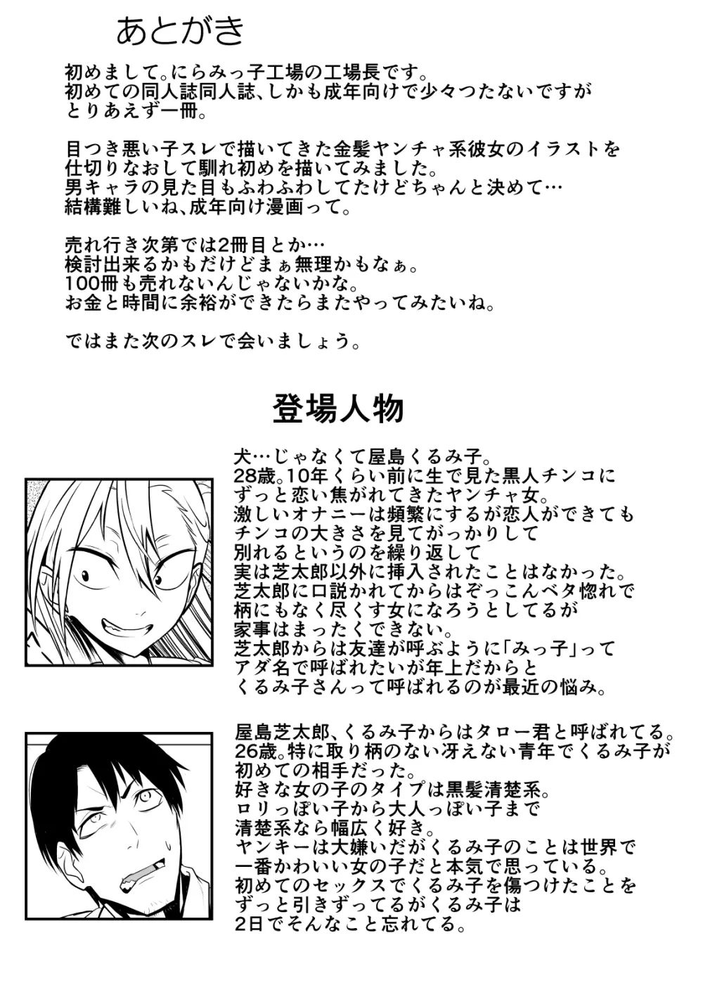 金髪ヤンチャ系な彼女との暮らし方 「冴えない青年が純情ヤンキーと出会ったその日にセックス&結婚しちゃうお話」 29ページ