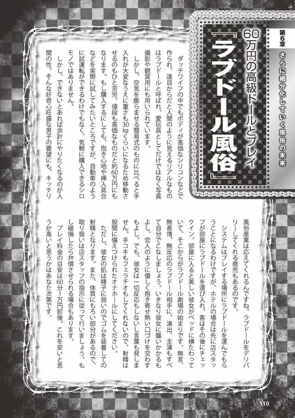 アブノーマル風俗入門 ラブドール風俗から、1000万円の風俗嬢まで 112ページ