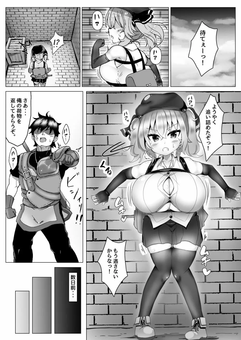 乳がでかいだけの盗賊娘なんかに負けるわけ無いだろ!! 3ページ