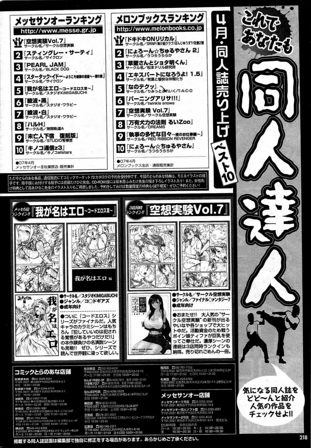 COMIC プルメロ 2007年08月号 vol.08 216ページ