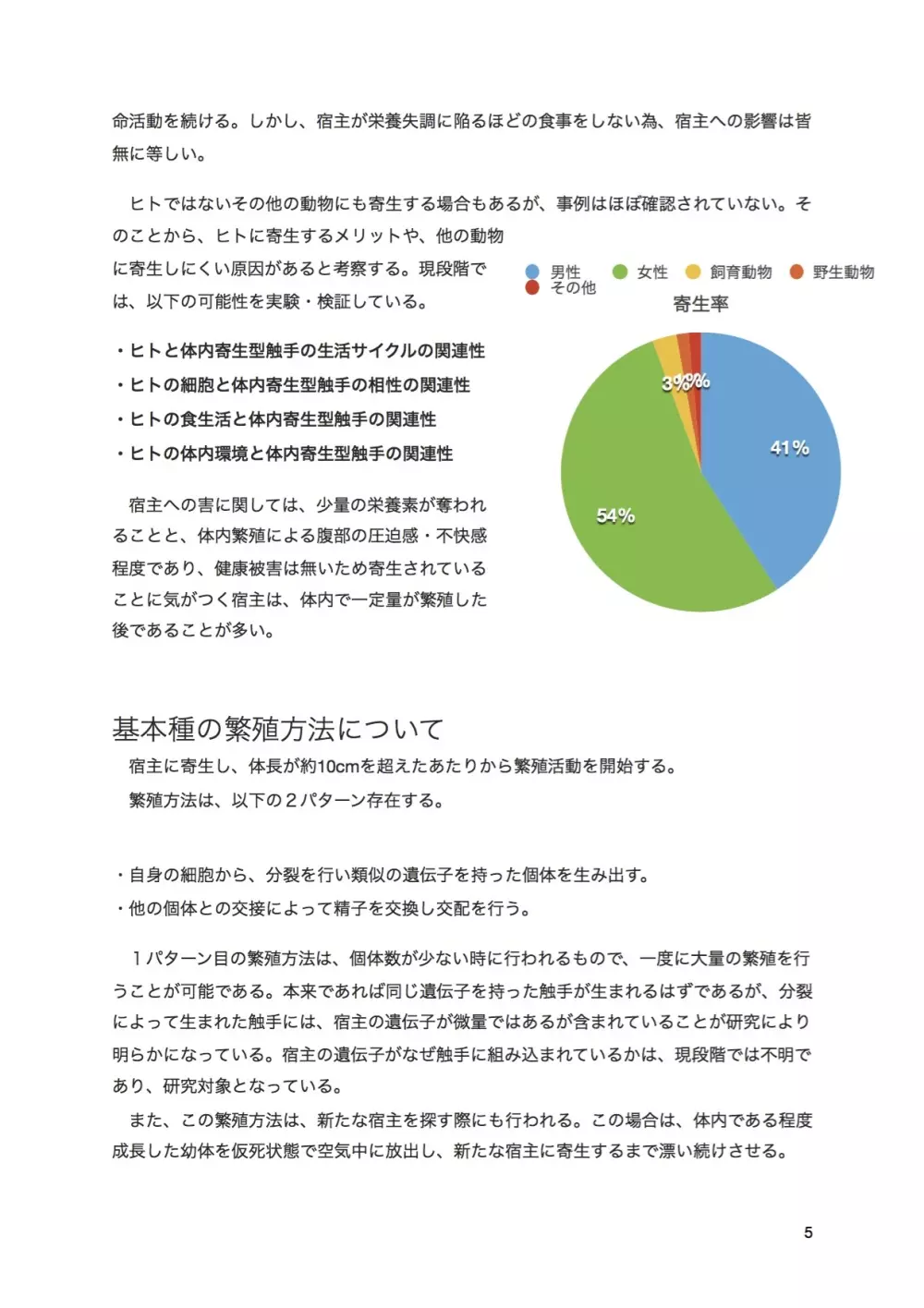 触手研究レポート 体内寄生型 基本種 8ページ