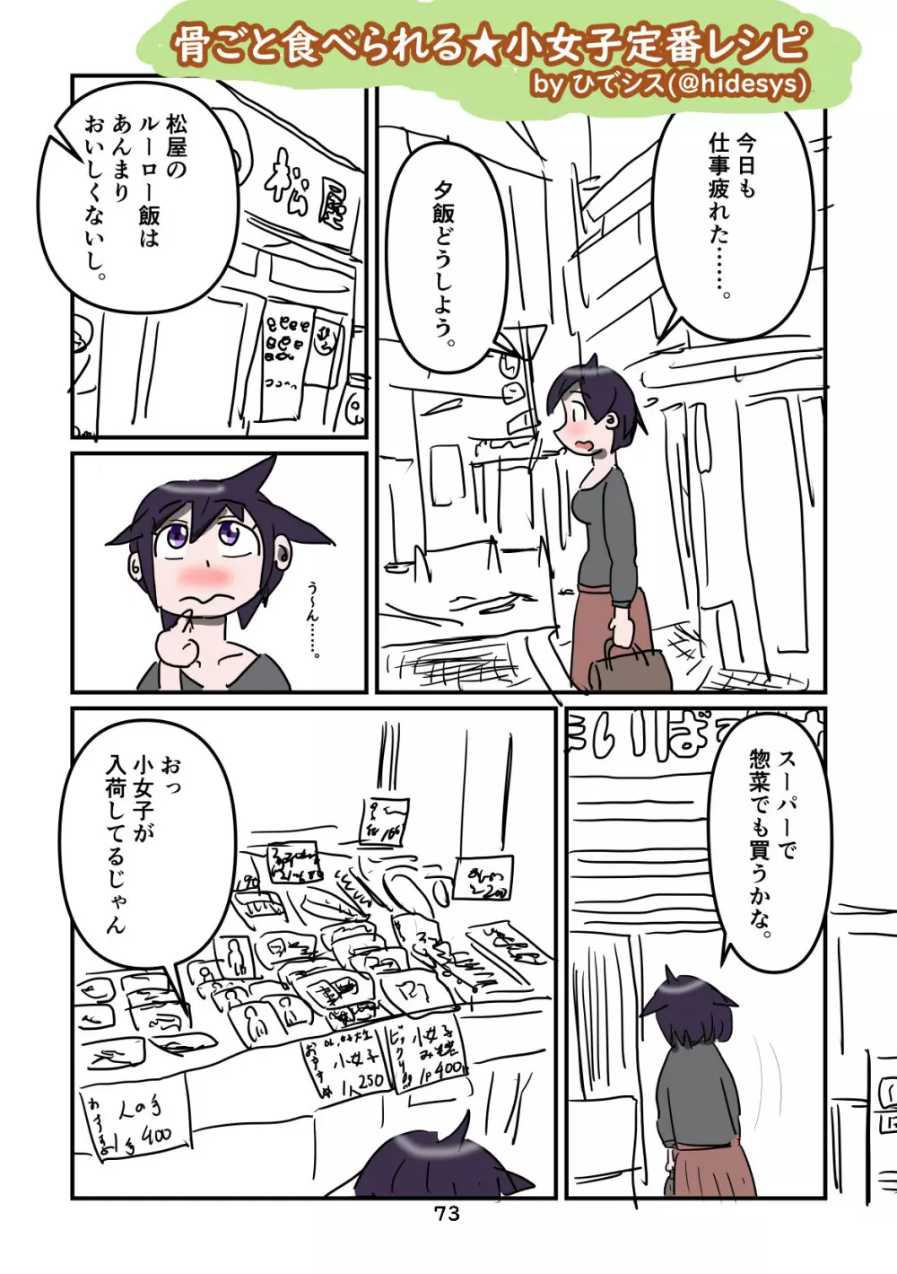 性癖グルメ漫画合同『今夜のオカズ』 74ページ