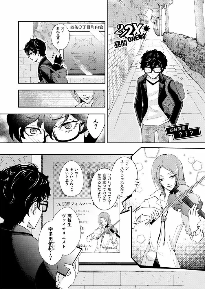 【Web再録】主喜多・初期案祐介メイン（？）漫画 2ページ