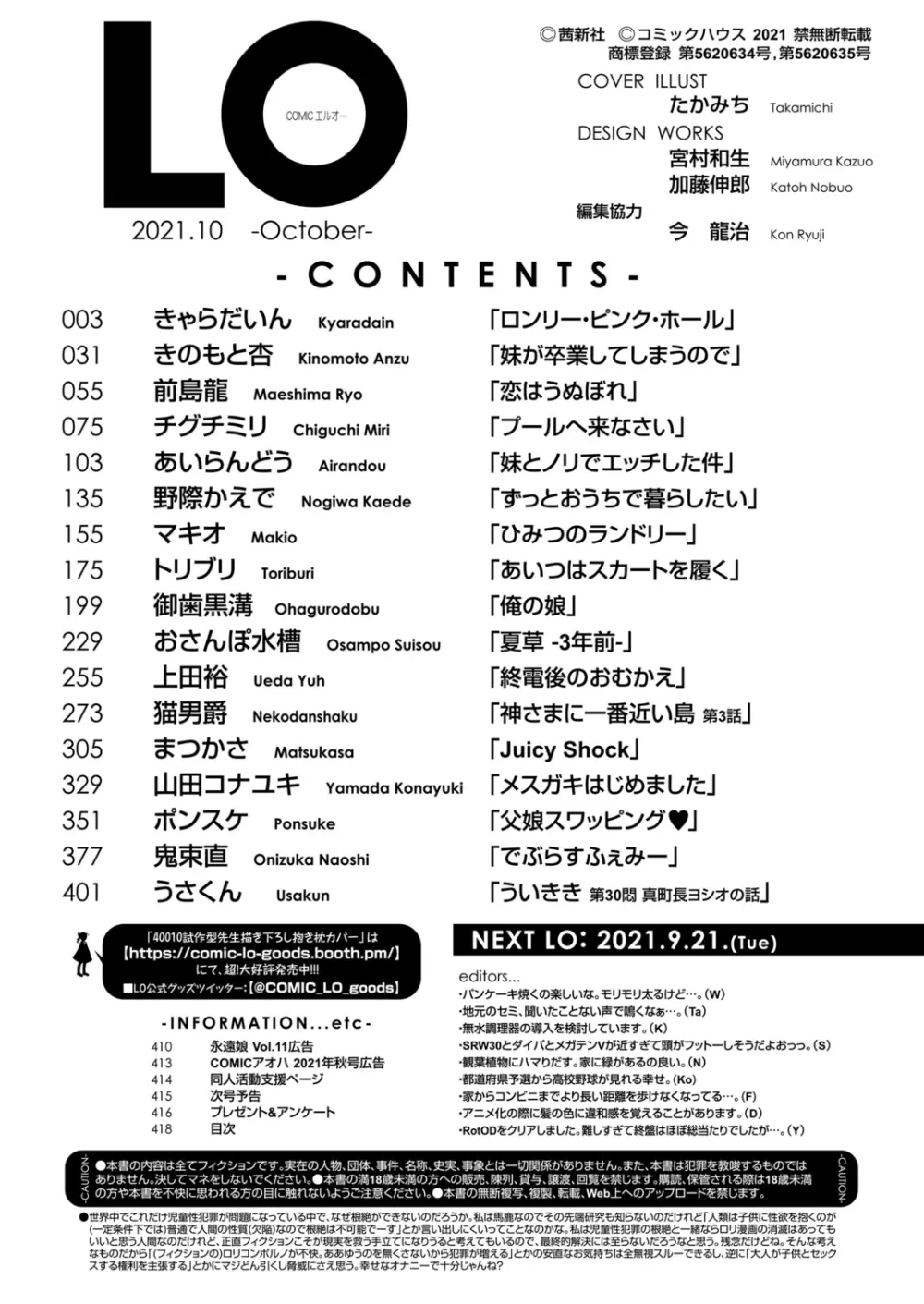 COMIC LO 2021年10月号 418ページ