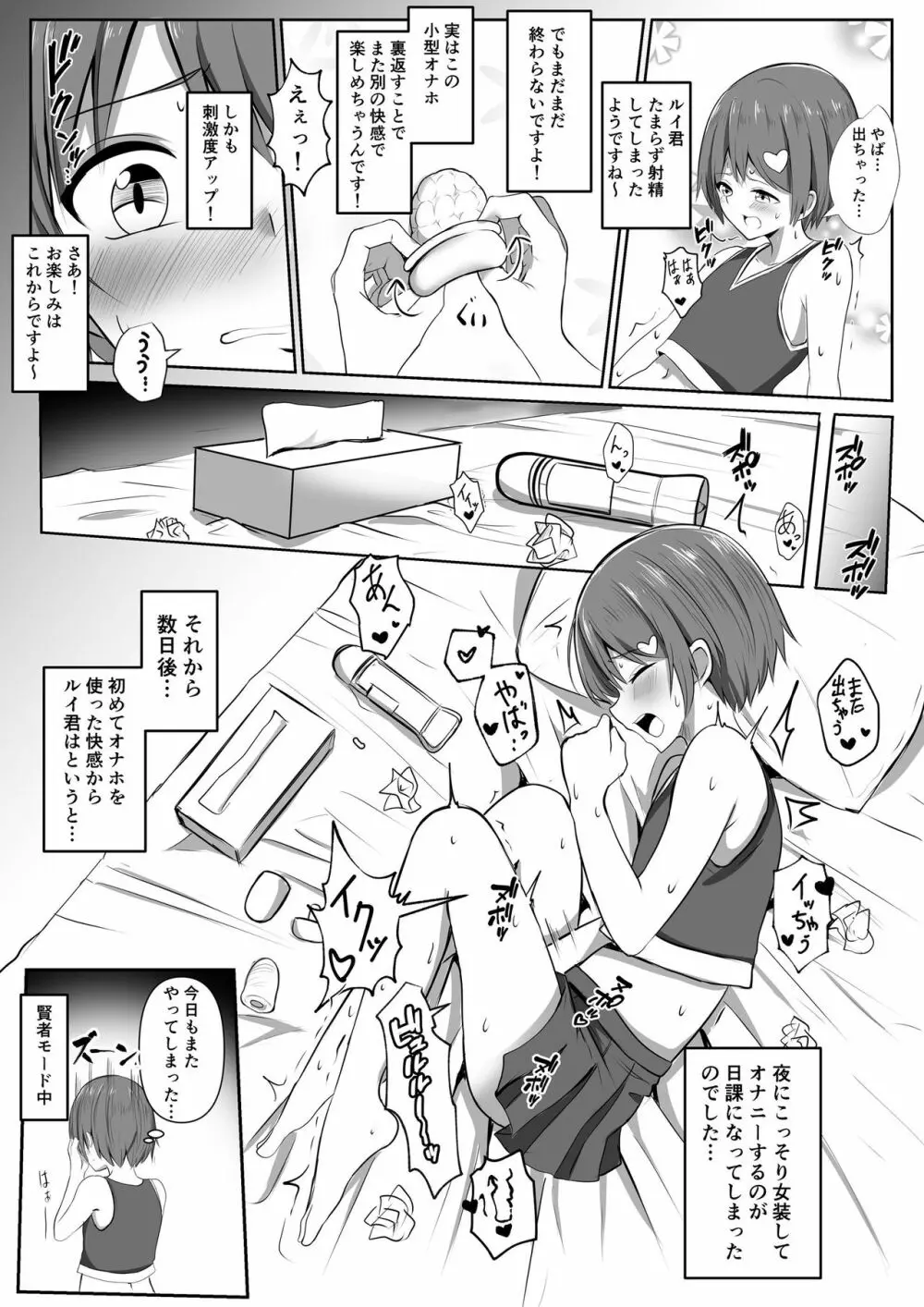 SVAKOMさんの小型オナホをいただきましたので男の娘のルイ君がオナレポしてくれる漫画を描きました。 4ページ