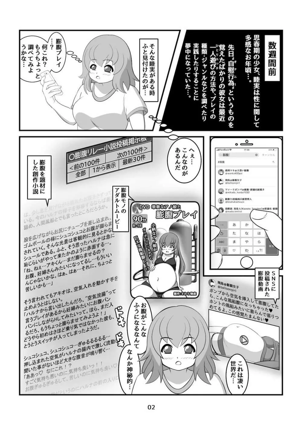 膨らみたい少女の初めての膨腹 3ページ