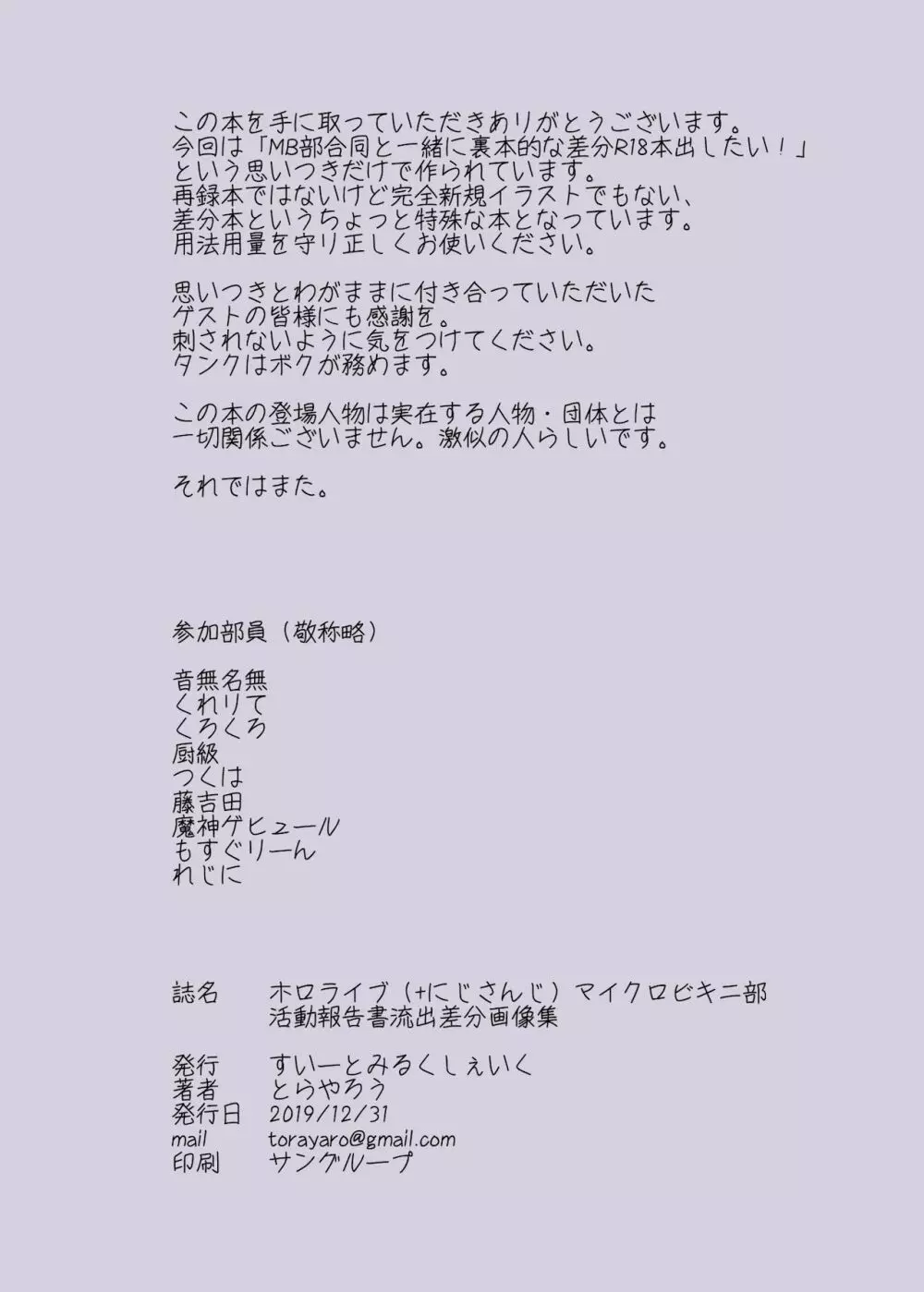 ホロライブ（+にじさんじ）マイクロビキニ部活動報告書流出差分画像集 31ページ