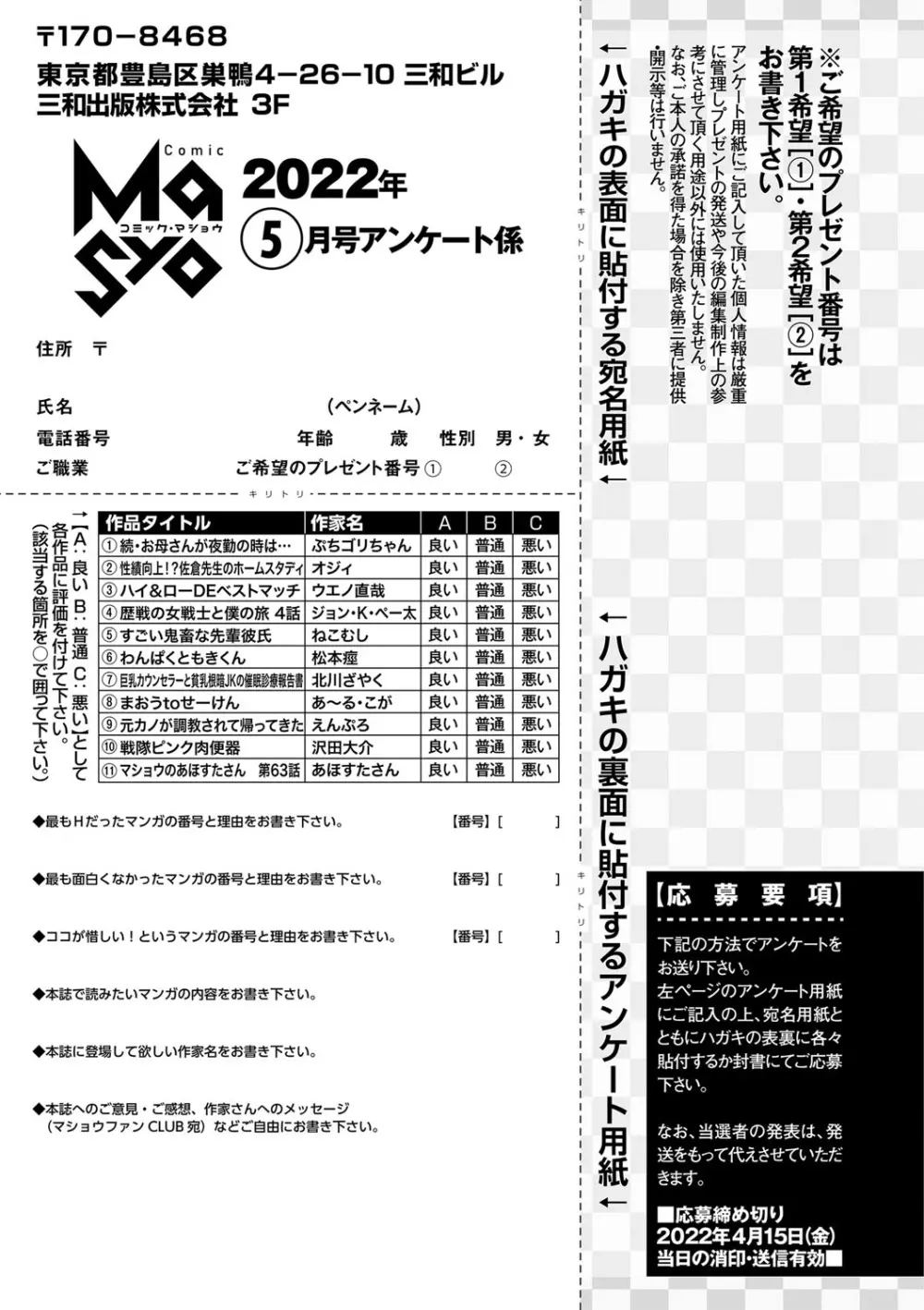 コミックマショウ 2022年5月号 256ページ