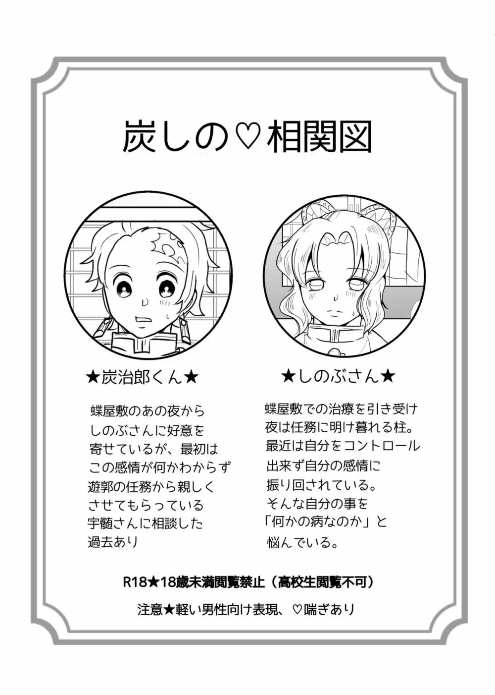 蟲柱、恋を知る（炭しの漫画） 2ページ