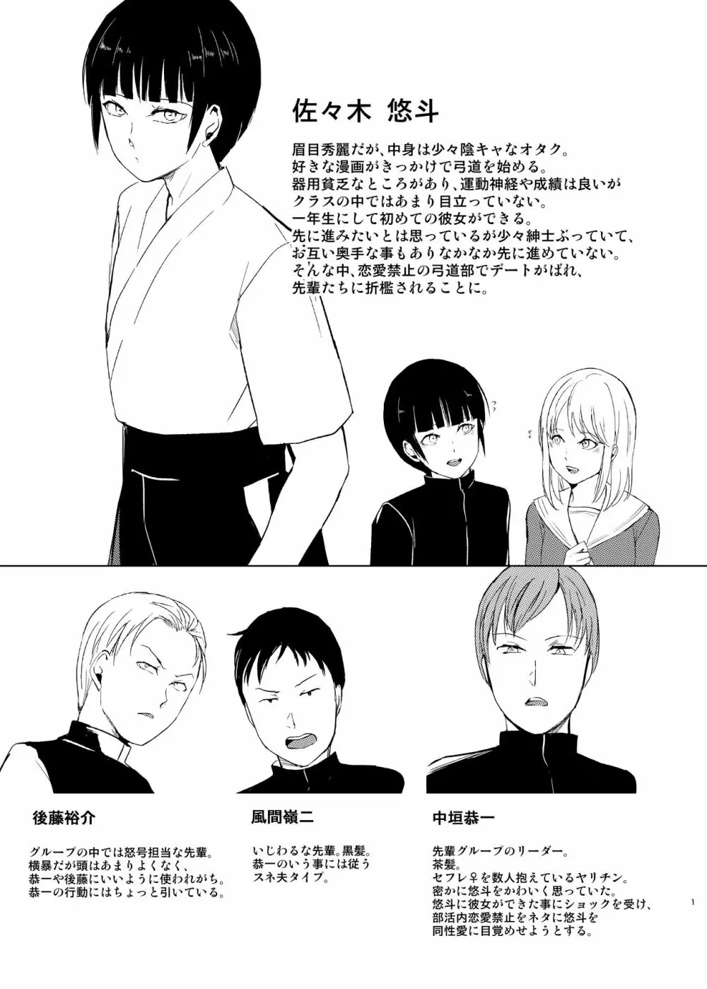 弓道男子×メス堕ち調教 先輩に内緒で彼女作ったら制裁レ〇プされました 2ページ