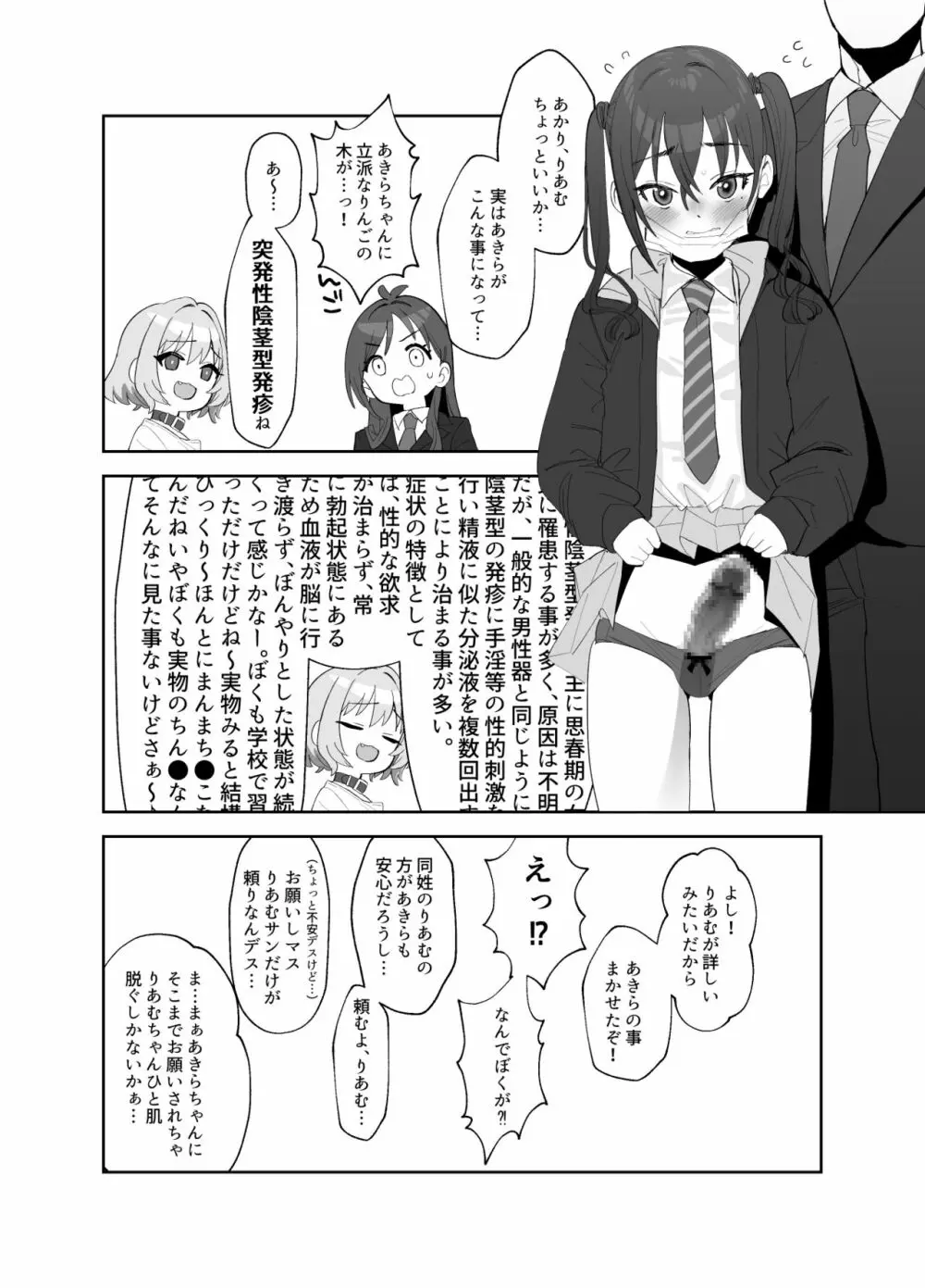 あきらにちんこが生えてりあむとエッチする漫画 2ページ