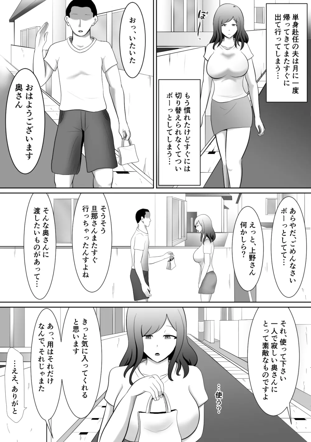 単身赴任中の夫が居ぬ間に性欲を満たす妻 4ページ