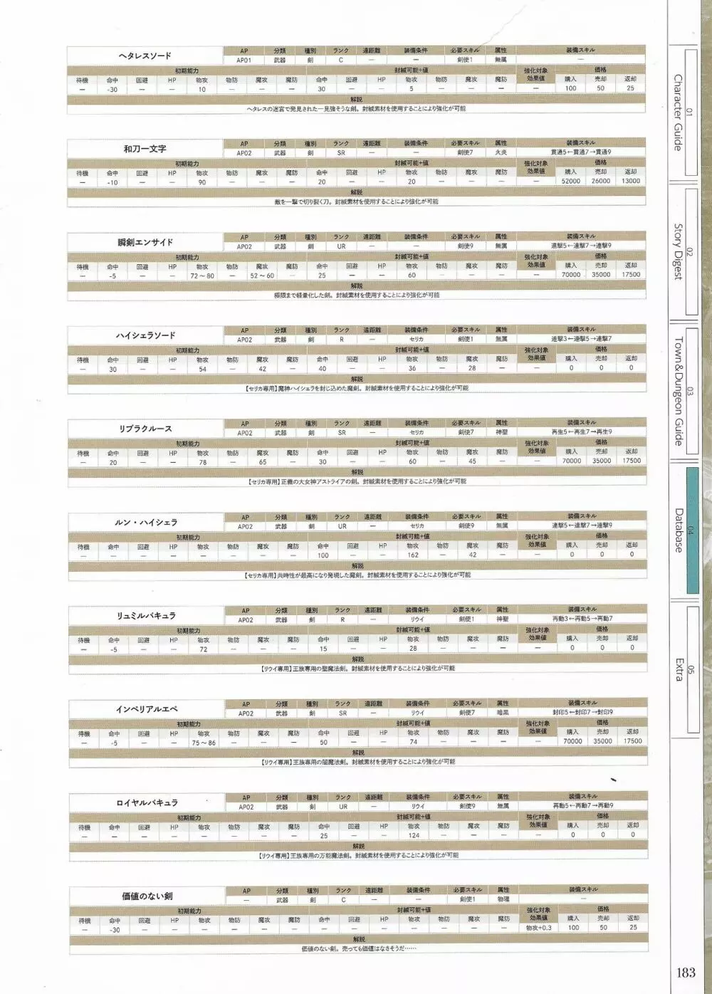 封緘のグラセスタ パーフェクトガイドブック 185ページ