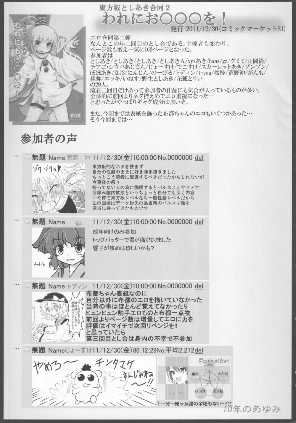 東方裏表としあき合同誌 としあき紺謝祭 Ura 6ページ