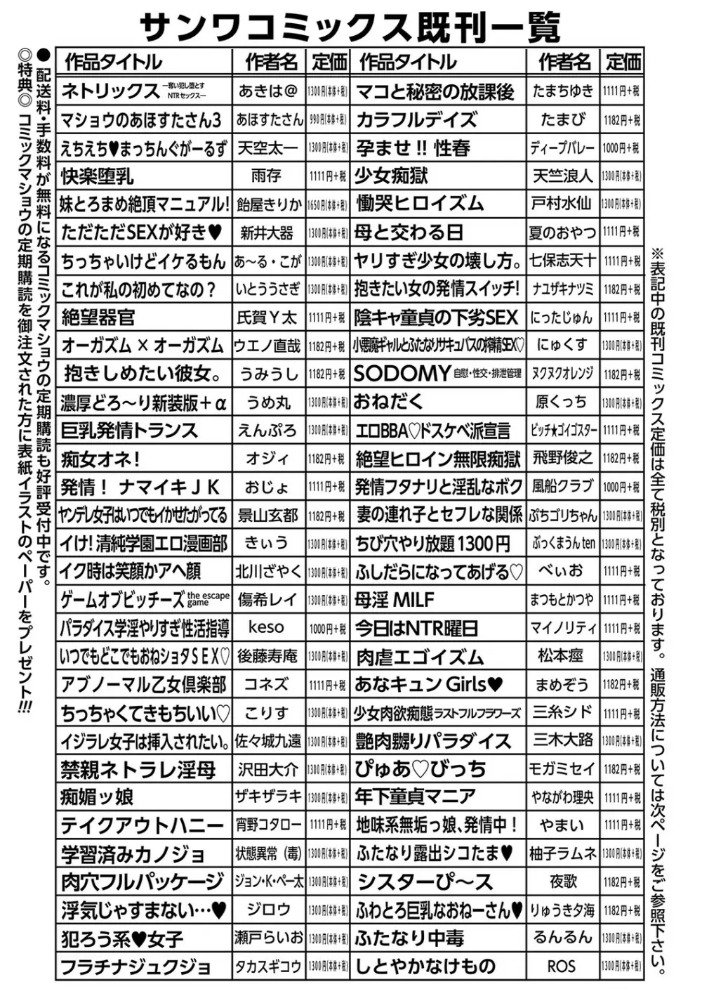 コミックマショウ 2023年2月号 250ページ