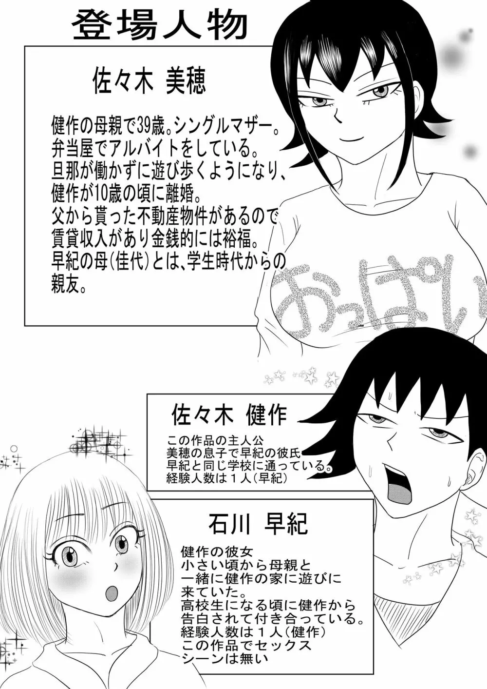 彼女と間違えて母さんに夜這い1 2ページ