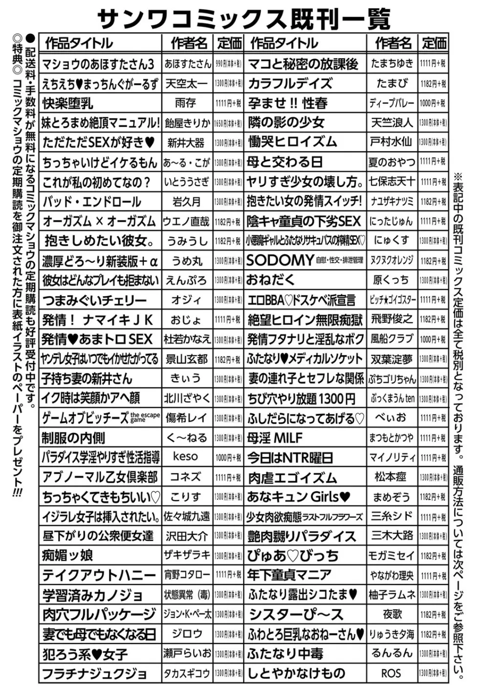 コミックマショウ 2023年8月号 250ページ