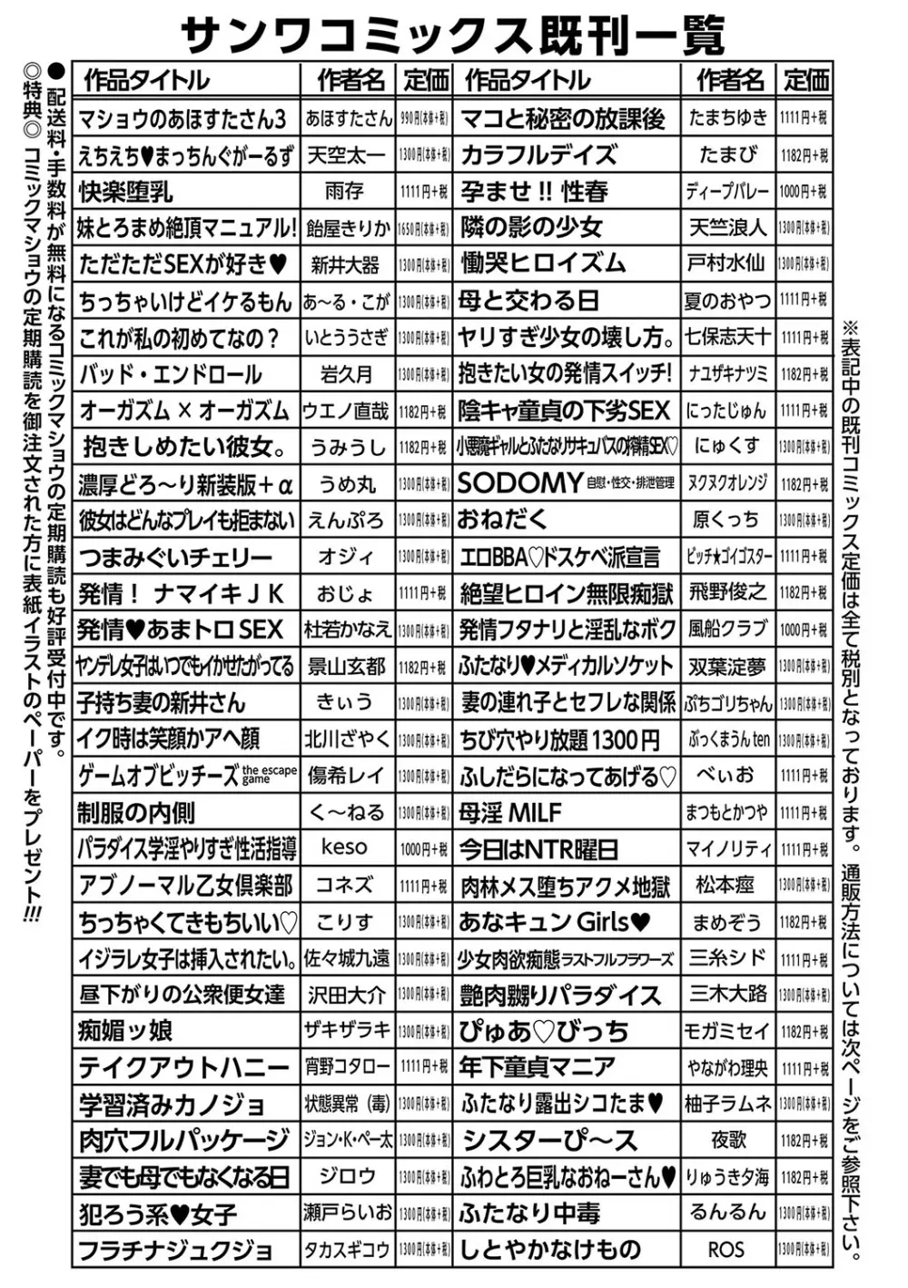 コミックマショウ 2023年9月号 250ページ