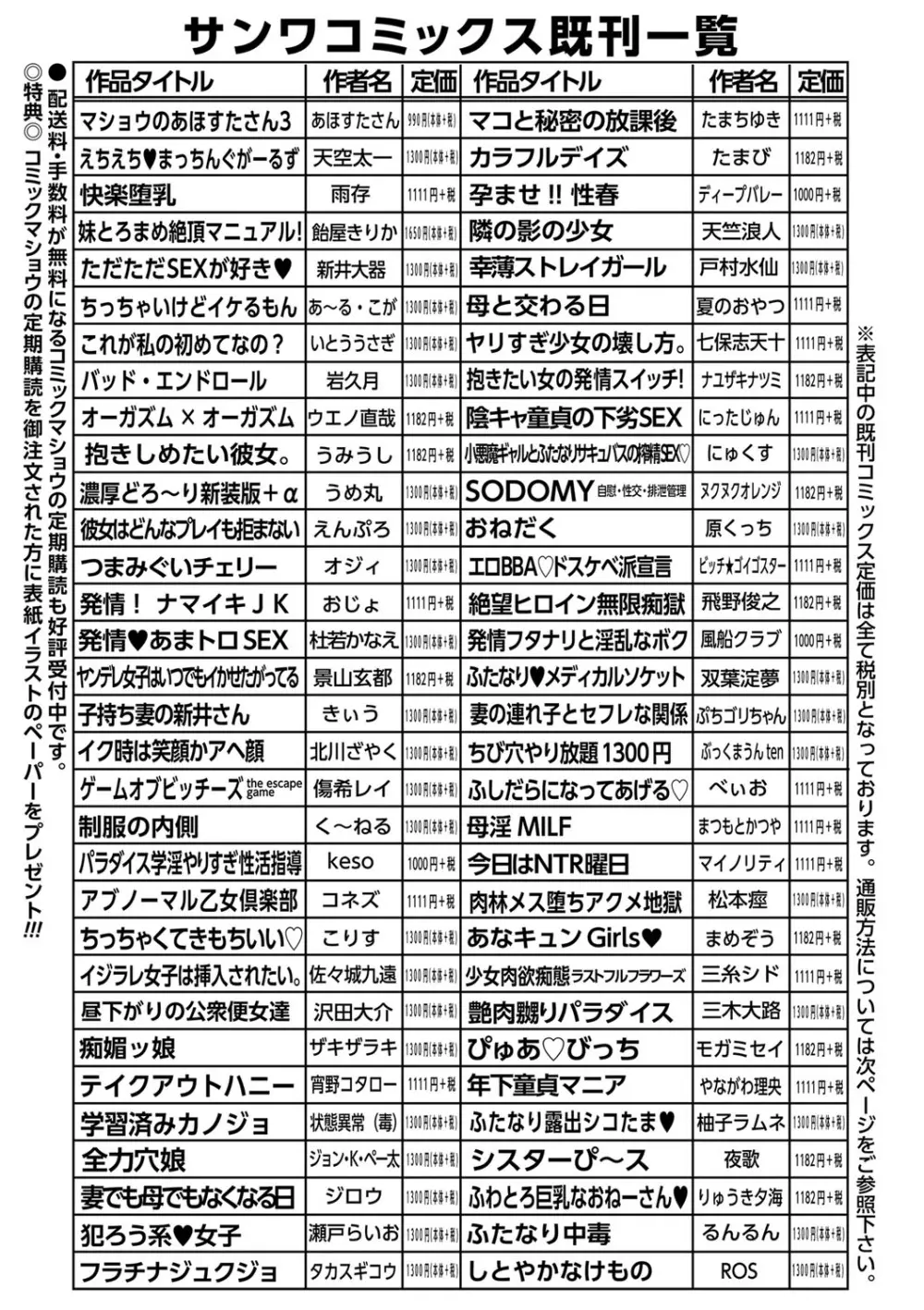 コミックマショウ 2023年10月号 250ページ