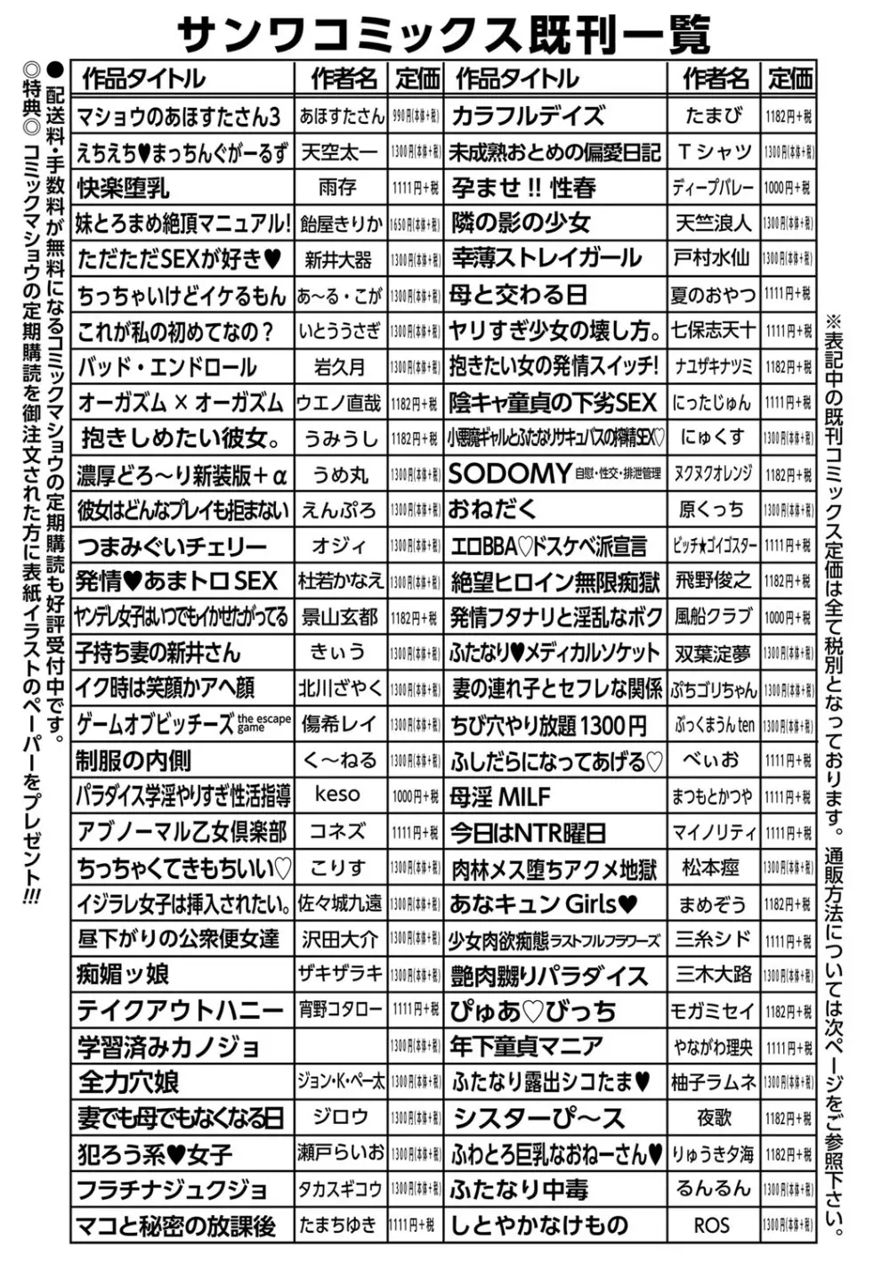 コミックマショウ 2023年11月号 250ページ