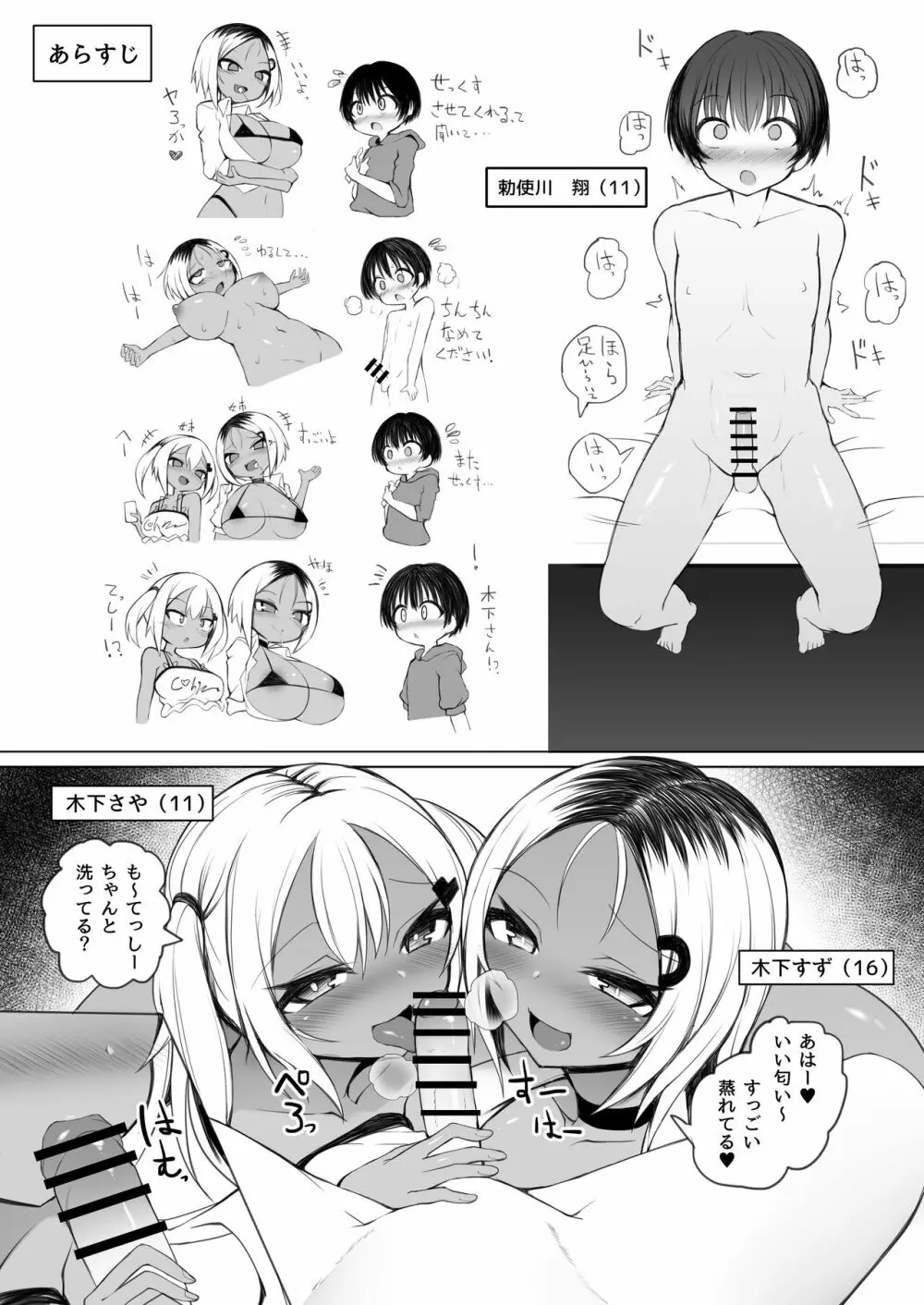 褐色ギャルビッチ姉妹と絶倫同級生くん 4ページ