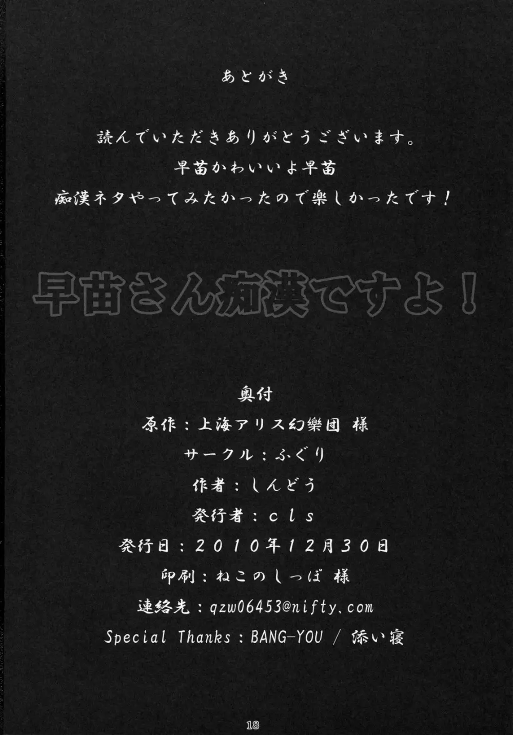 早苗さん痴漢ですよ！ 17ページ