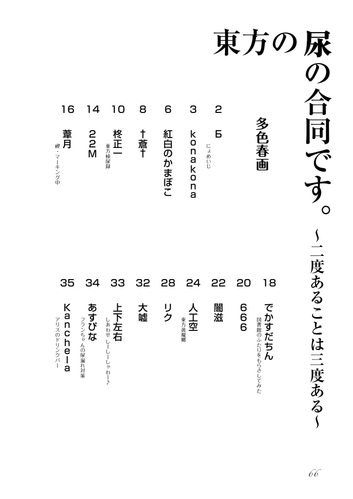 東方の尿の合同です。～二度あることは三度ある～ 67ページ