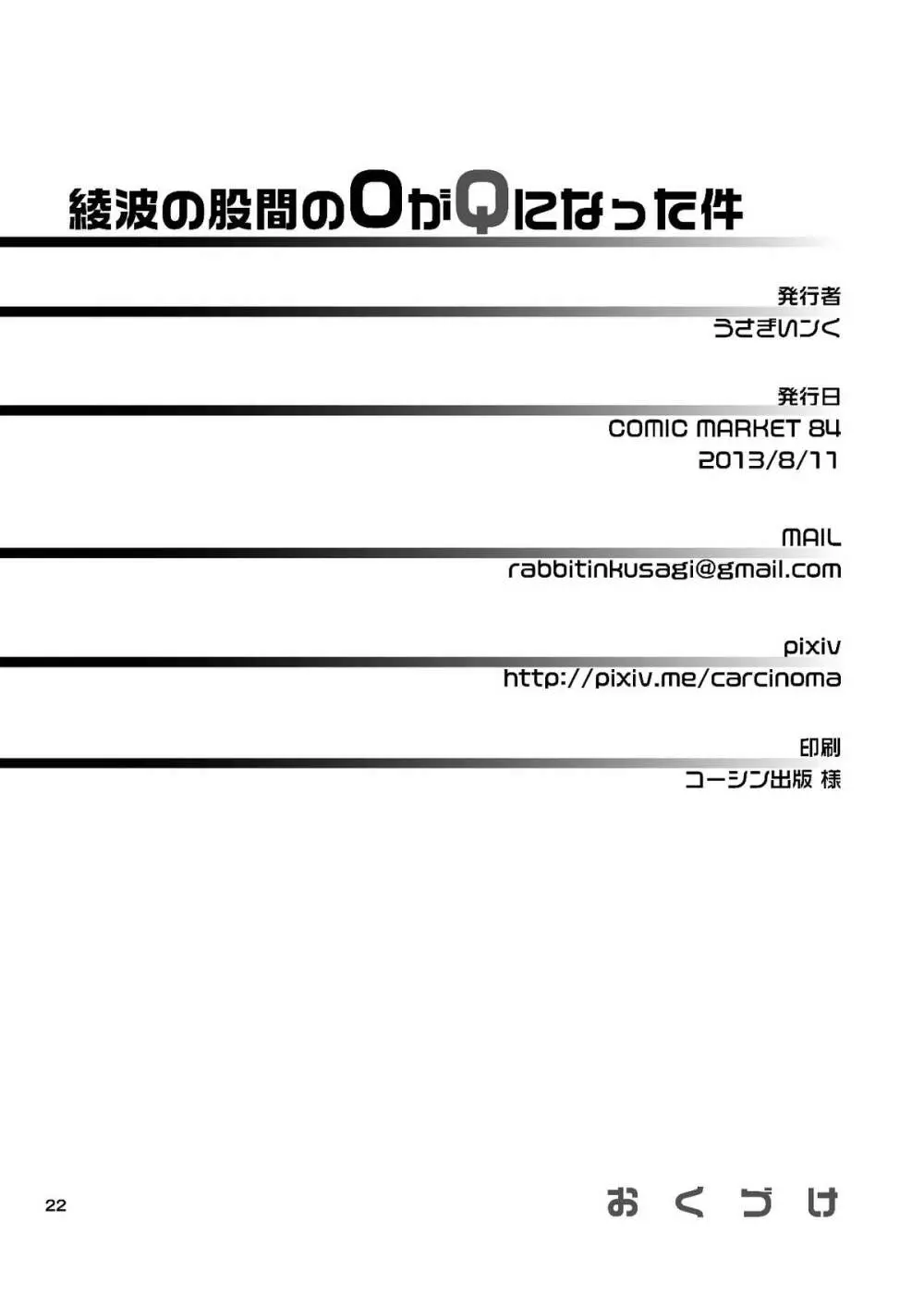 綾波の股間のOがQになった件 21ページ