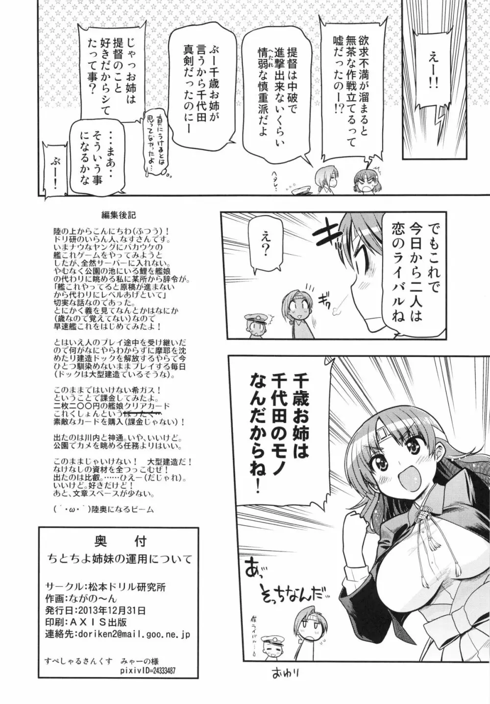 (C85) [松本ドリル研究所 (ながの～ん)] ちとちよ姉妹の運用について (艦隊これくしょん -艦これ-)) 30ページ