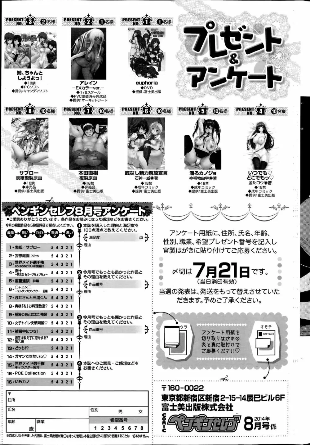 COMIC ペンギンセレブ 2014年8月号 216ページ