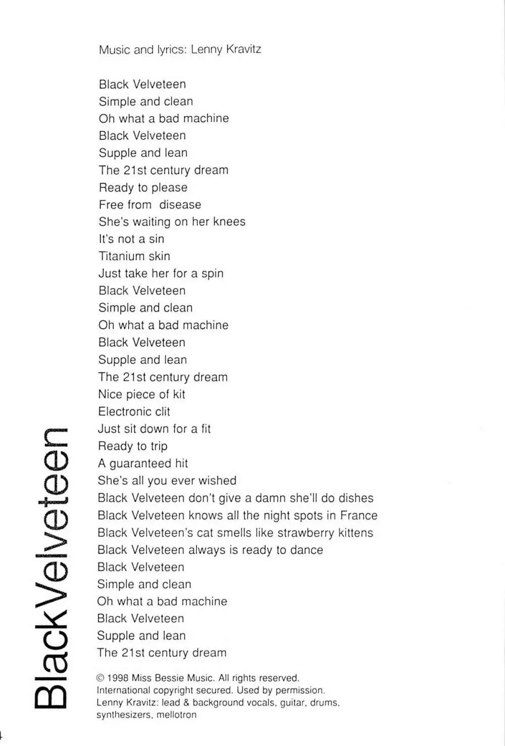 BLACK VELVETEEN 34ページ